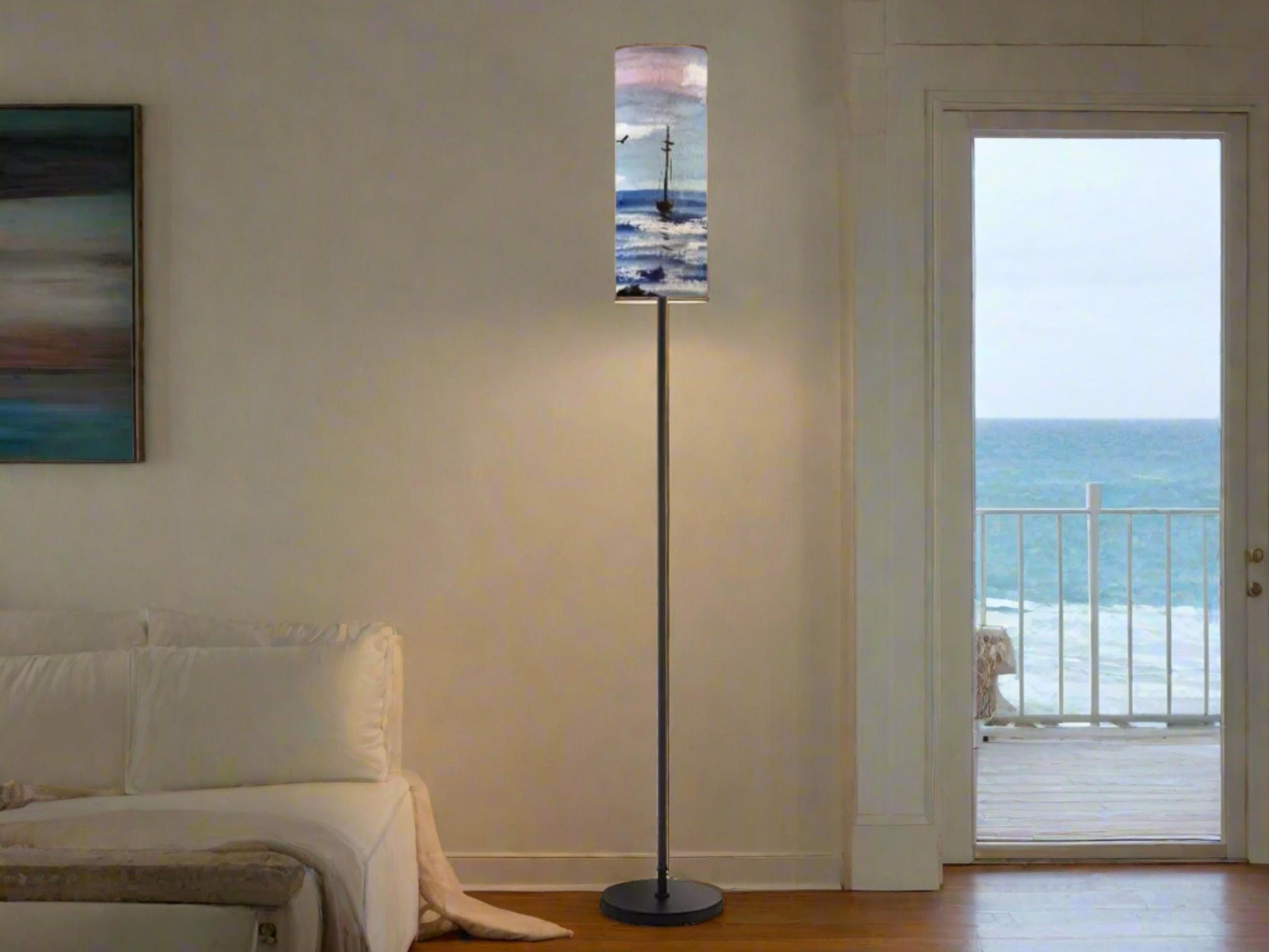 Floor Lamp Mid Century Modern Coastal Floor Lamp Retro MCM Floor Lighting Tall Lamp Sailing Ocean Lover Accent Lighting Vintage Mod Decor
