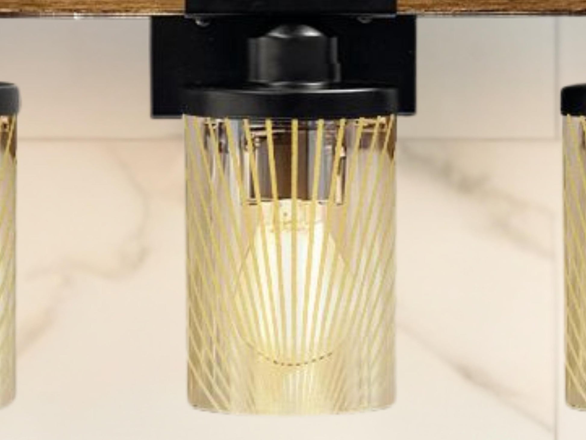 Luxury Bathroom Lighting Modern Farmhouse Vanity Light Fixture 3-Light Decorative Metal & Glass Bath Light Lined Beige Light Over Sink Decor