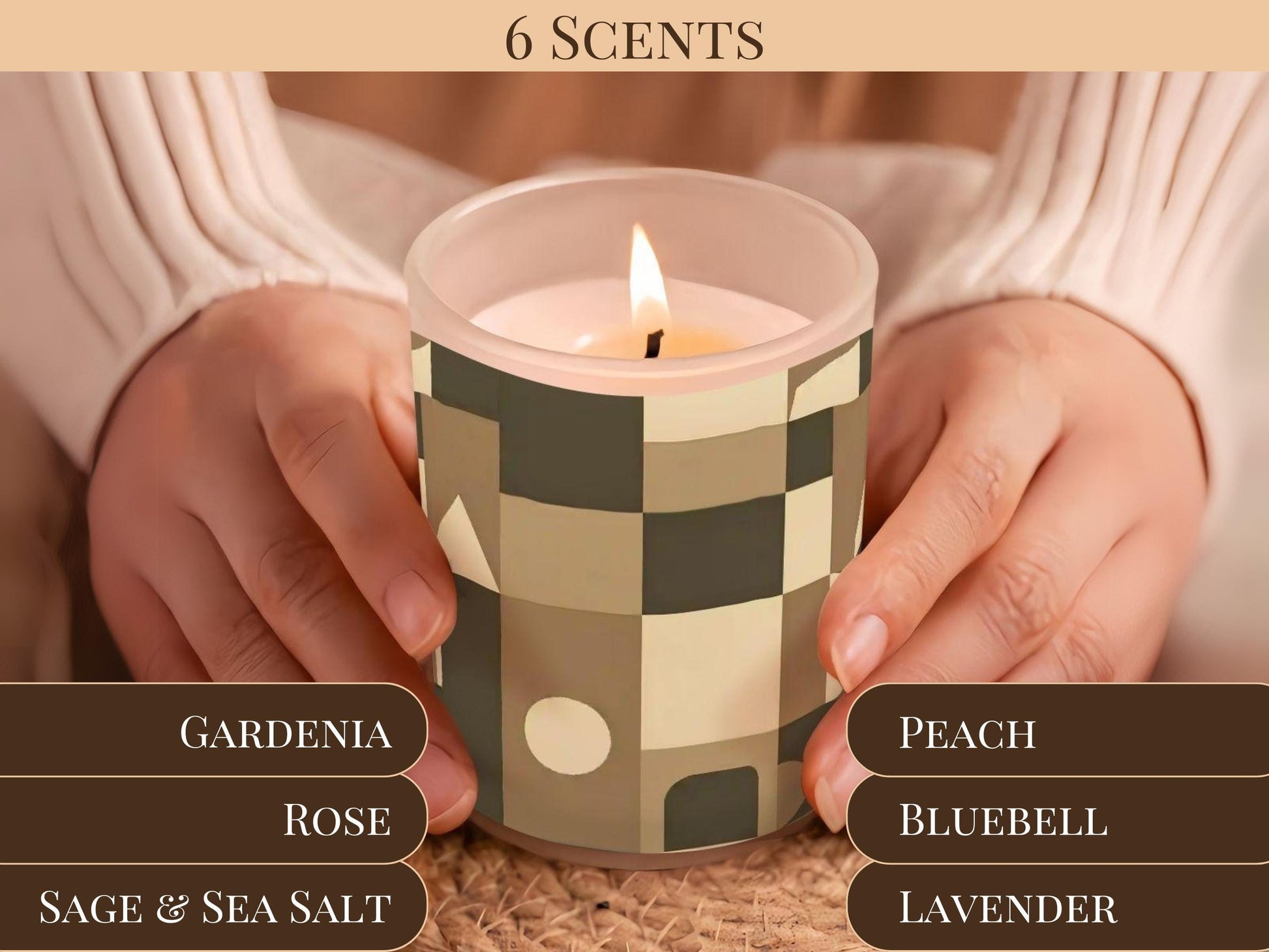 Candle Warmer Lamp Scented Soy Wax Warmer Candle Lamp For Nightstand Geometric Brown Candle Housewarming Gift For Her Scent Candle Gift Idea
