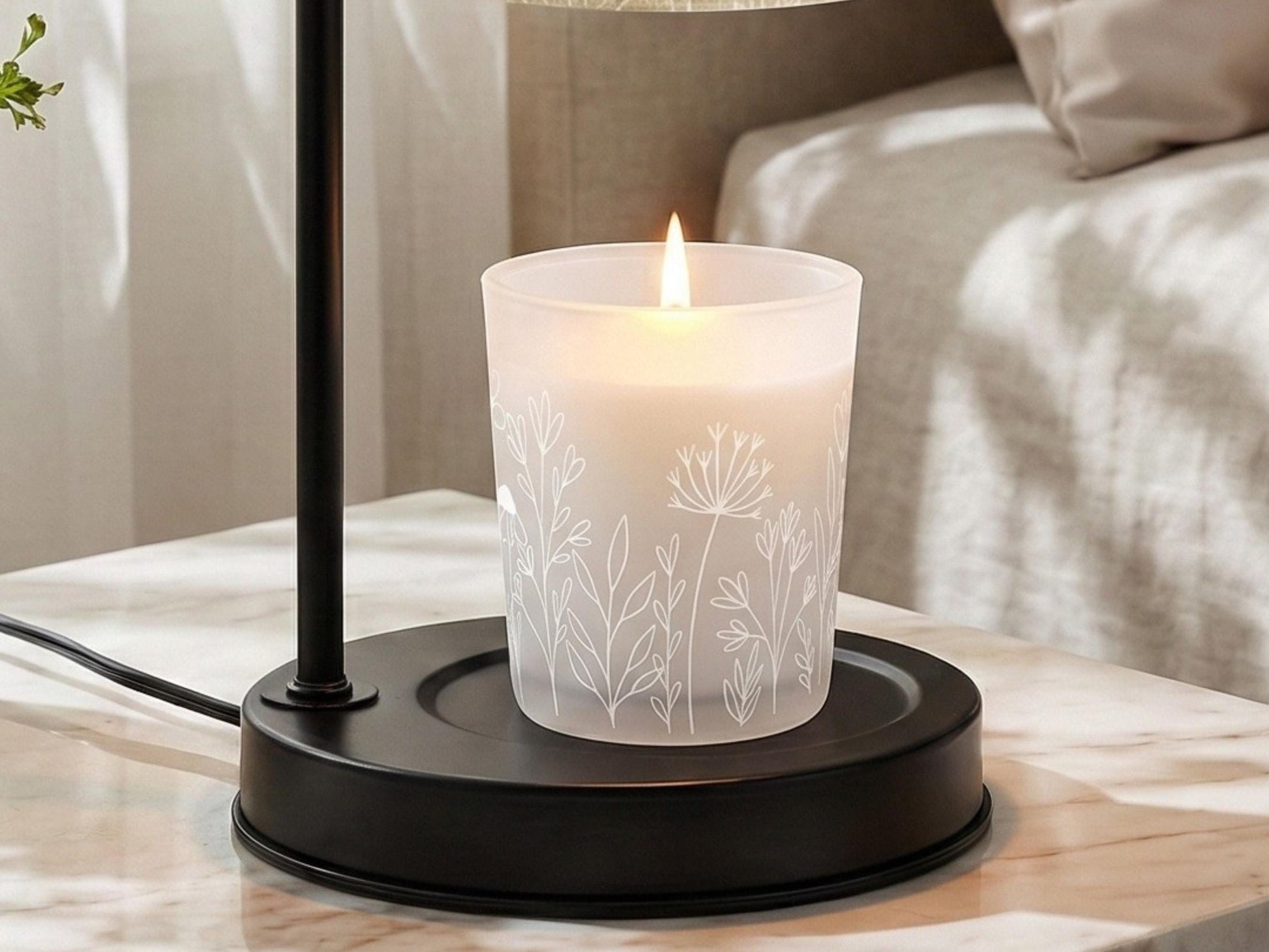 Wildflowers Candle Warmer Lamp For End Table Candle Scented Soy Wax Warmer Candle Lamp Housewarming Gift For Her Candle Gifting Idea Mom