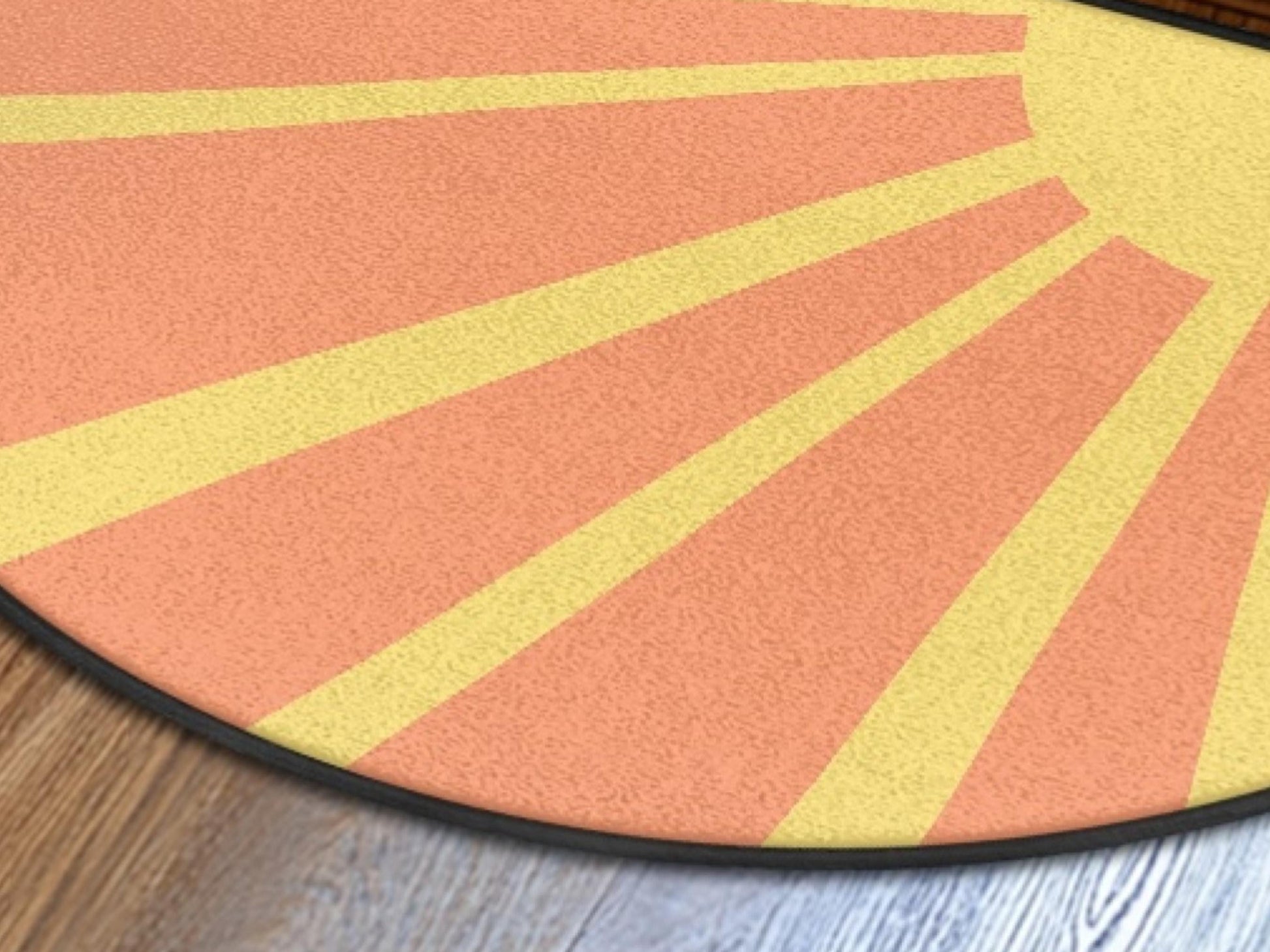 Midcentury Modern Entryway Rug Semi-Circle Retro Sunset Rug Indoor Design Carpet Accenty Welcome Mat Mid Mod Rug Soft Short Pile Midmod Rug