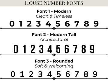 custom porch light house numbers font options modern tall rounded styles
