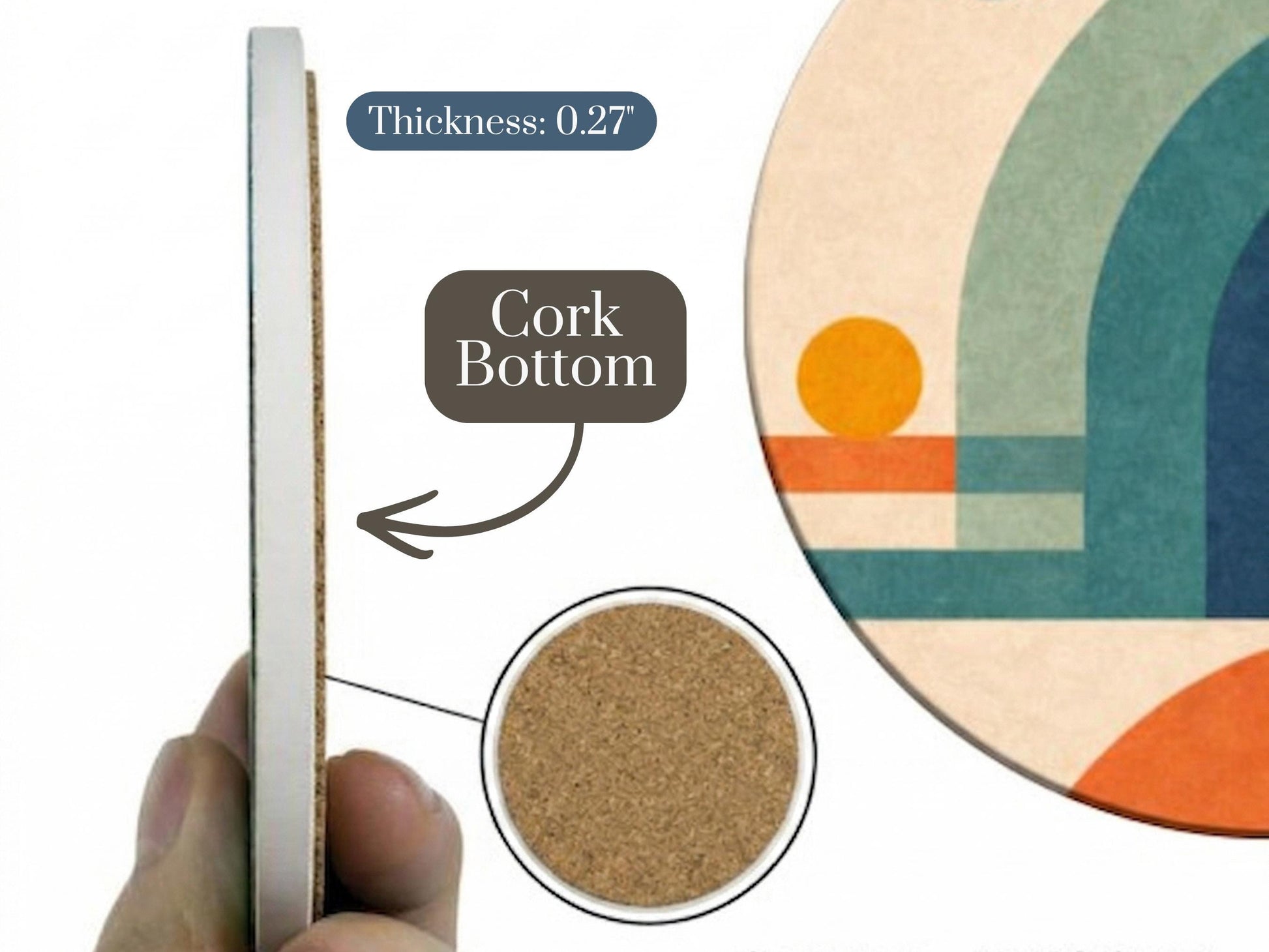 Mid Century Modern Coaster Set Retro Geometric Drink Coasters Abstract Arch Design Modern Home Decor Designer Coasters Set of 2 Set of 4