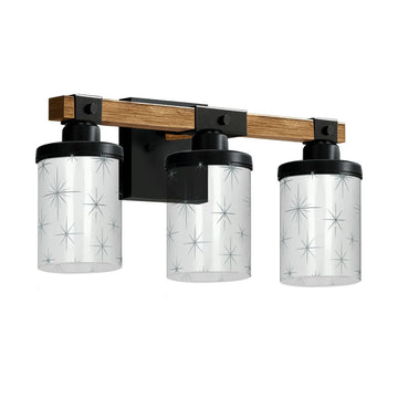 Fine Gray Starburst Three-Light Vanity Fixture