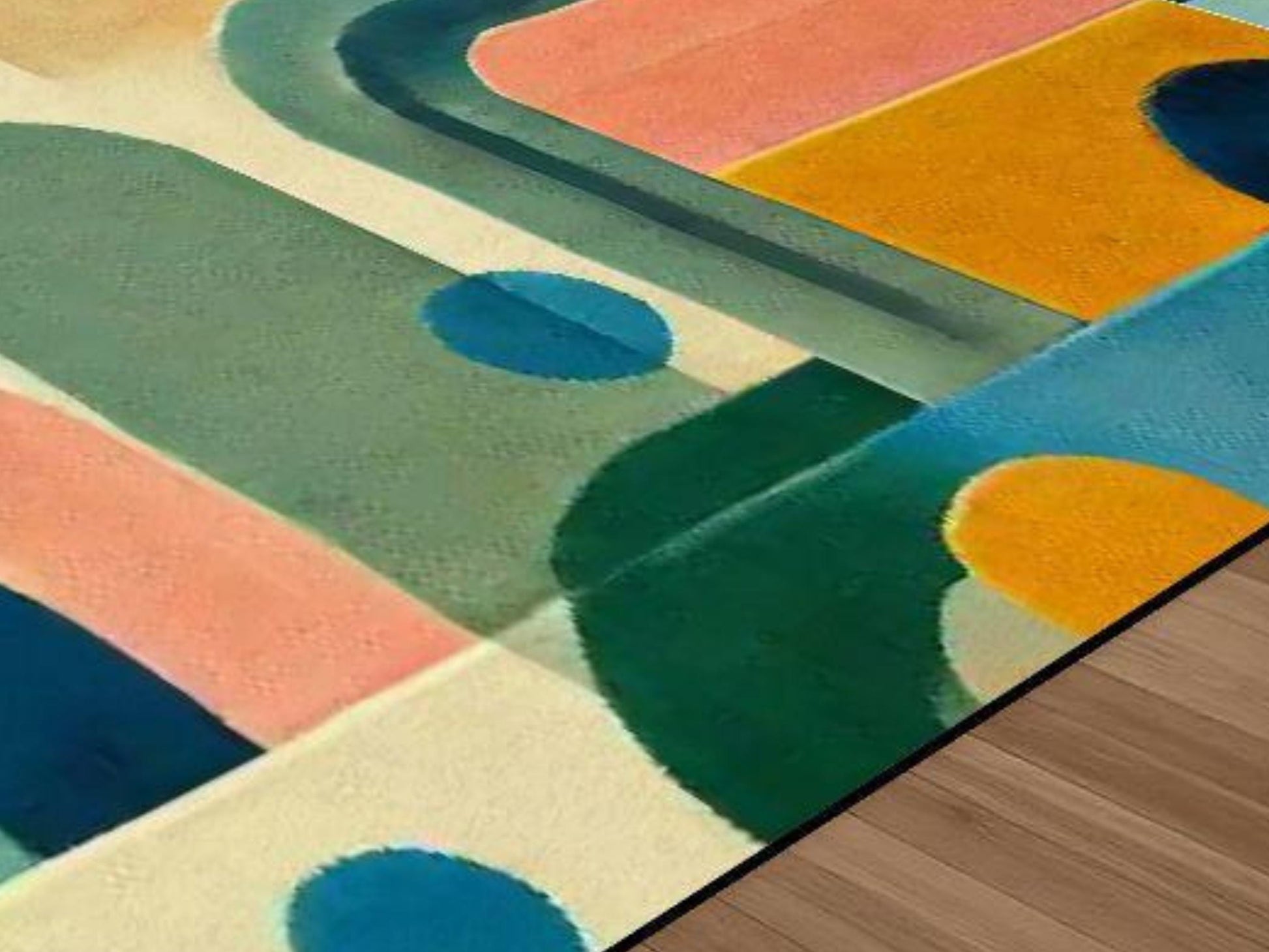 Large Area Rug Custom Size Midcentury Modern Living Room Rug Indoor MCM Design Carpet 96in x 120in Family Room Mid Mod Rug Soft Short Pile