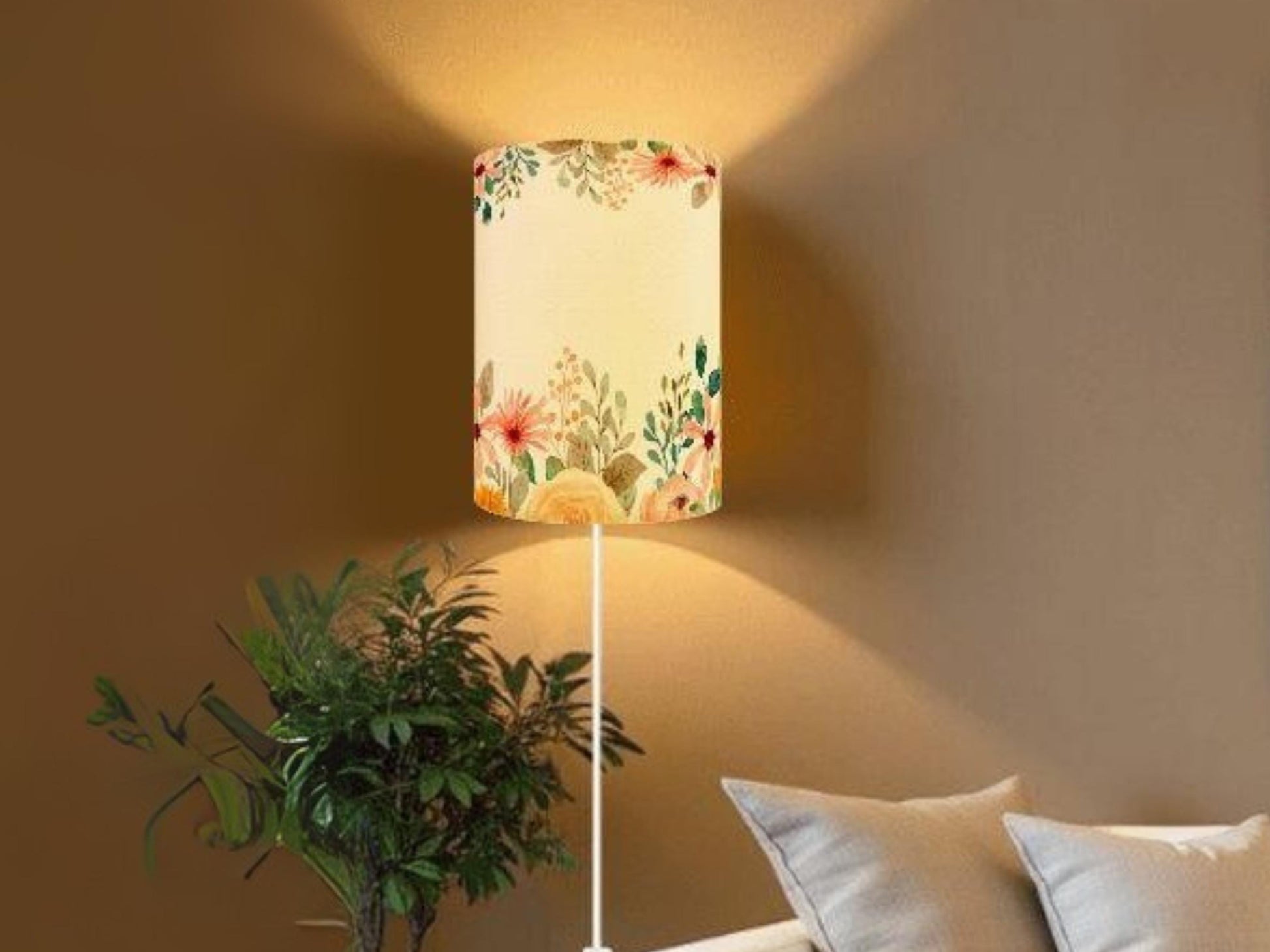 Wall Sconces Plug-in Set of Two for Indoor Lighting in Bedroom Floral Decor Light for Living Room Watercolor Flower Lamps Set of 2 Gift Idea