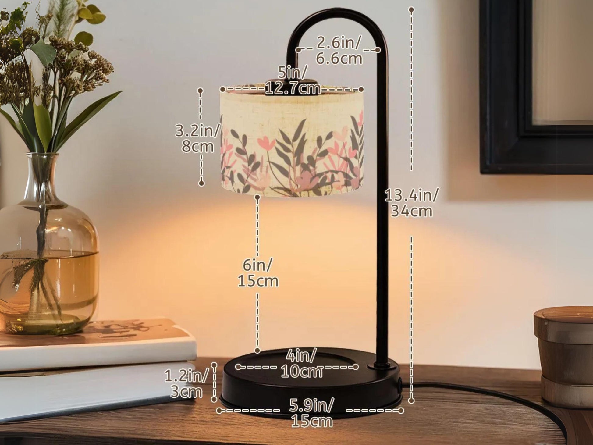 Wildflowers Candle Warmer Lamp For Nightstand Candle Scented Soy Wax Warmer Candle Lamp Housewarming Gift For Her Candle Gifting Idea Mom