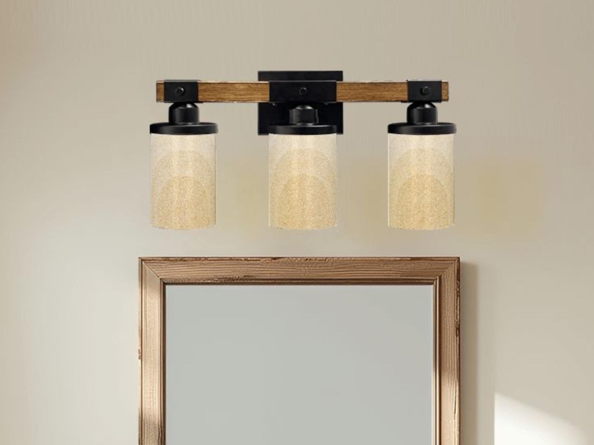 Luxury Bathroom Lighting Minimalist Vanity Light Fixture 3-Light Decorative Metal and Glass Restroom Light Sandy Arch Light Over Sink Decor