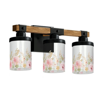 Blush Rose Garden Three-Light Vanity Fixture
