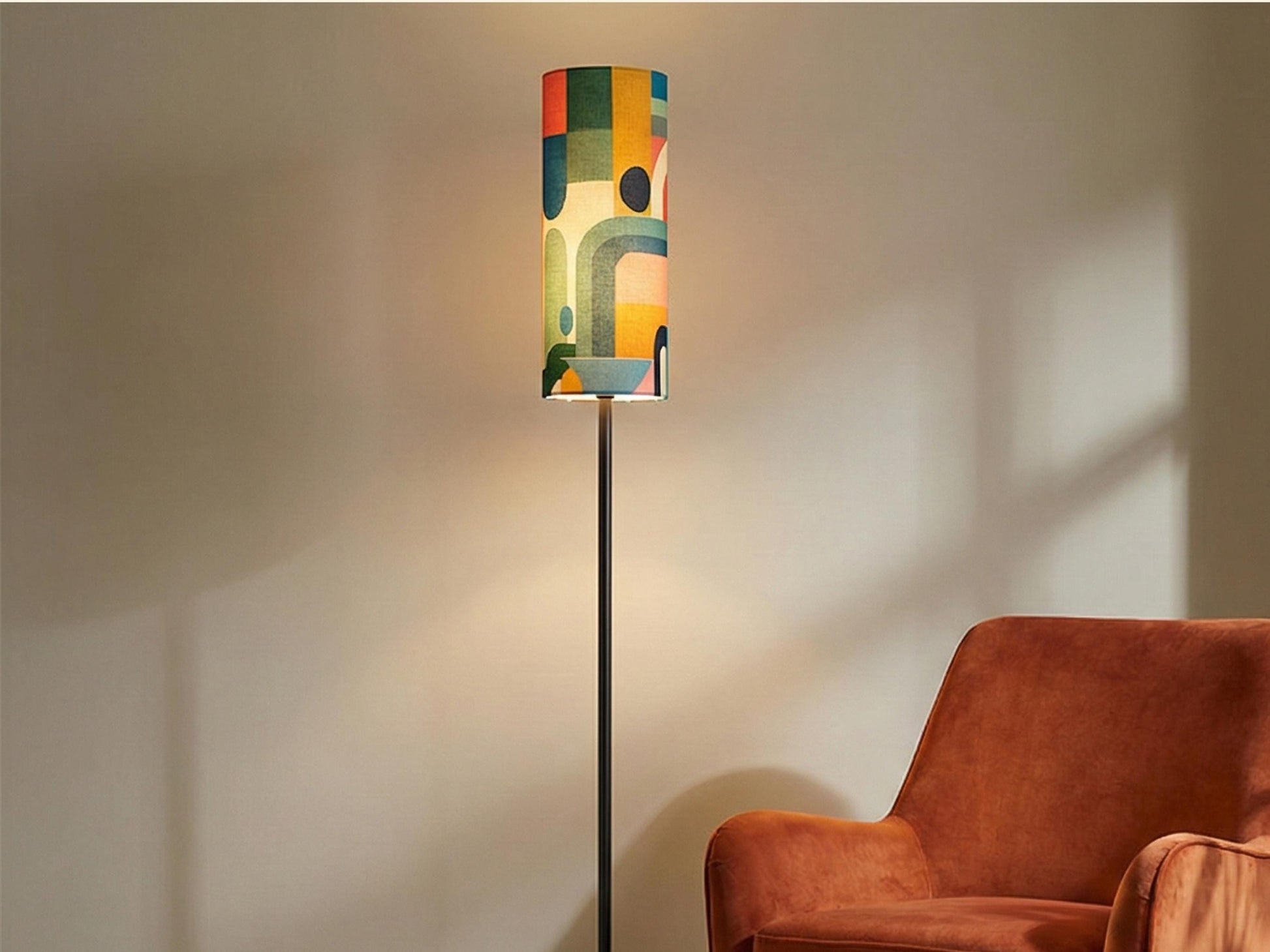 Floor Lamp Mid Century Modern Abstract Floor Lamp Retro MCM Floor Lighting Tall Lamp Geometric Minimalist Accent Lighting Vintage Mod Decor