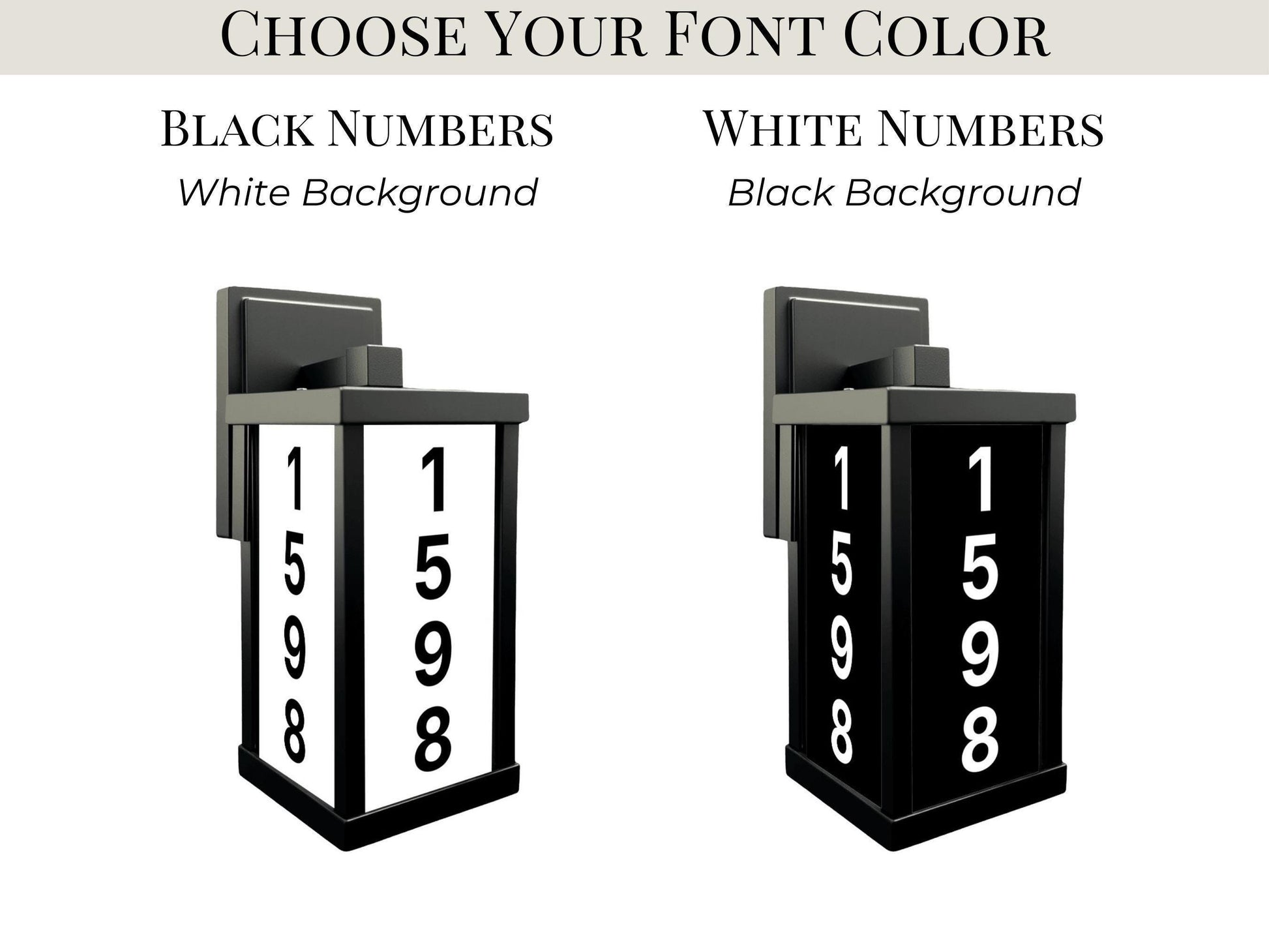 porch light house numbers fits one to five digits vertical layout recommended