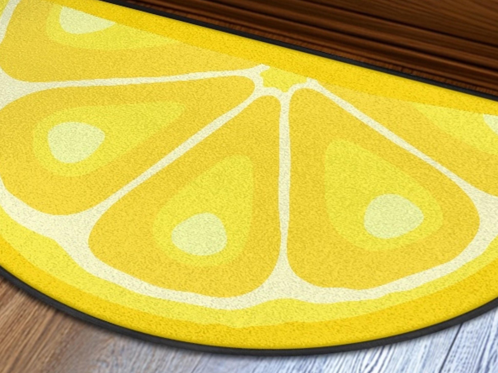 Welcome Mat Entryway Rug Semi-Circle Lem Slice Rug Indoor Modern Design Carpet Accent Welcome Mat Mid Mod Rug Soft Short Pile Midmod Rug