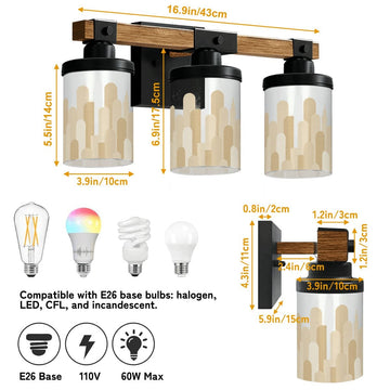 Sandy Skyline Three-Light Vanity Fixture