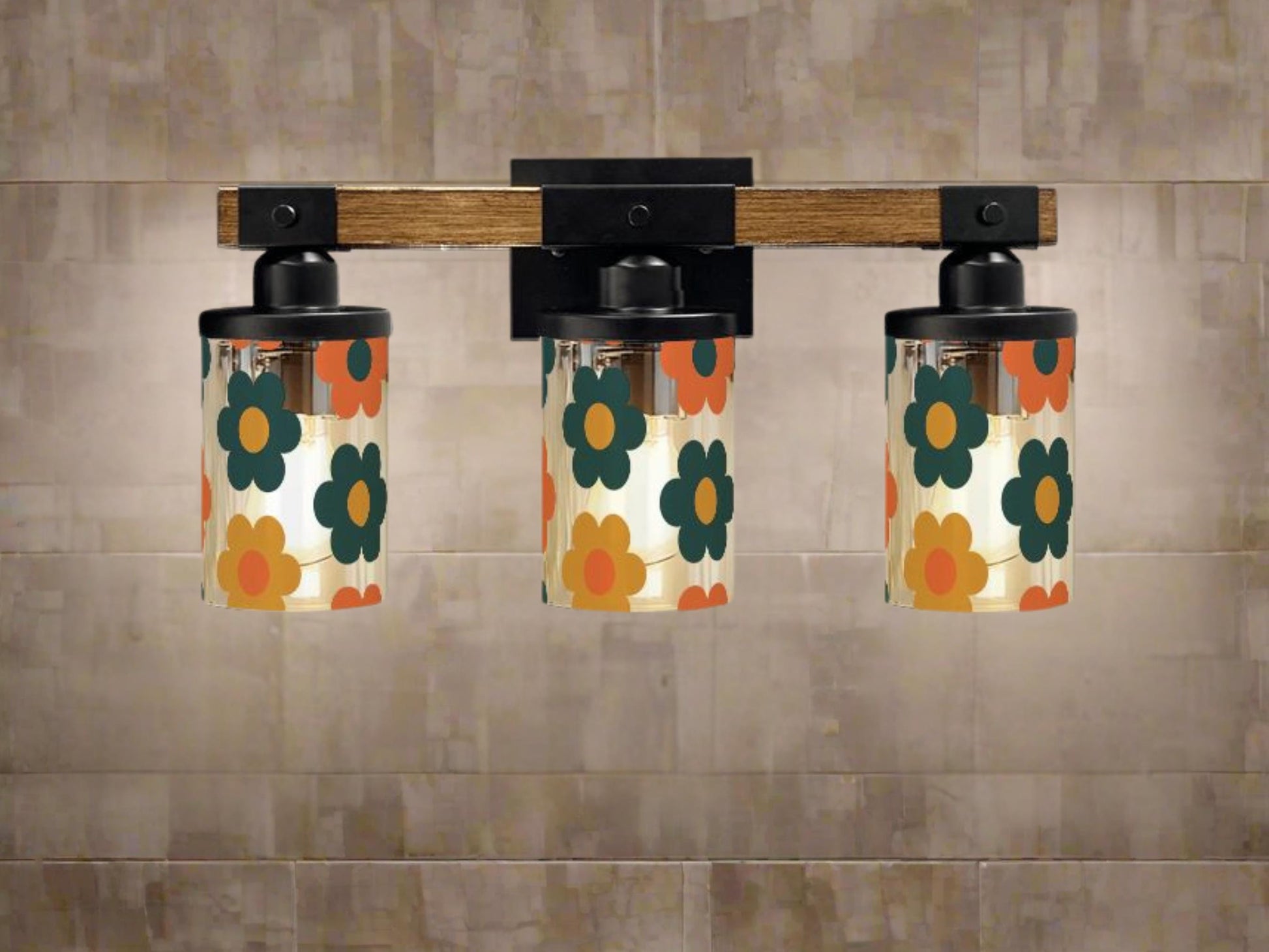 Luxury Vanity Lighting Mid Mod Bathroom Lighting Midcentury Modern 3-Light Decorative Metal and Glass Restroom Light MCM Over Sink Decor