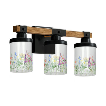 Cottage Wildflower Meadow Three-Light Vanity Fixture