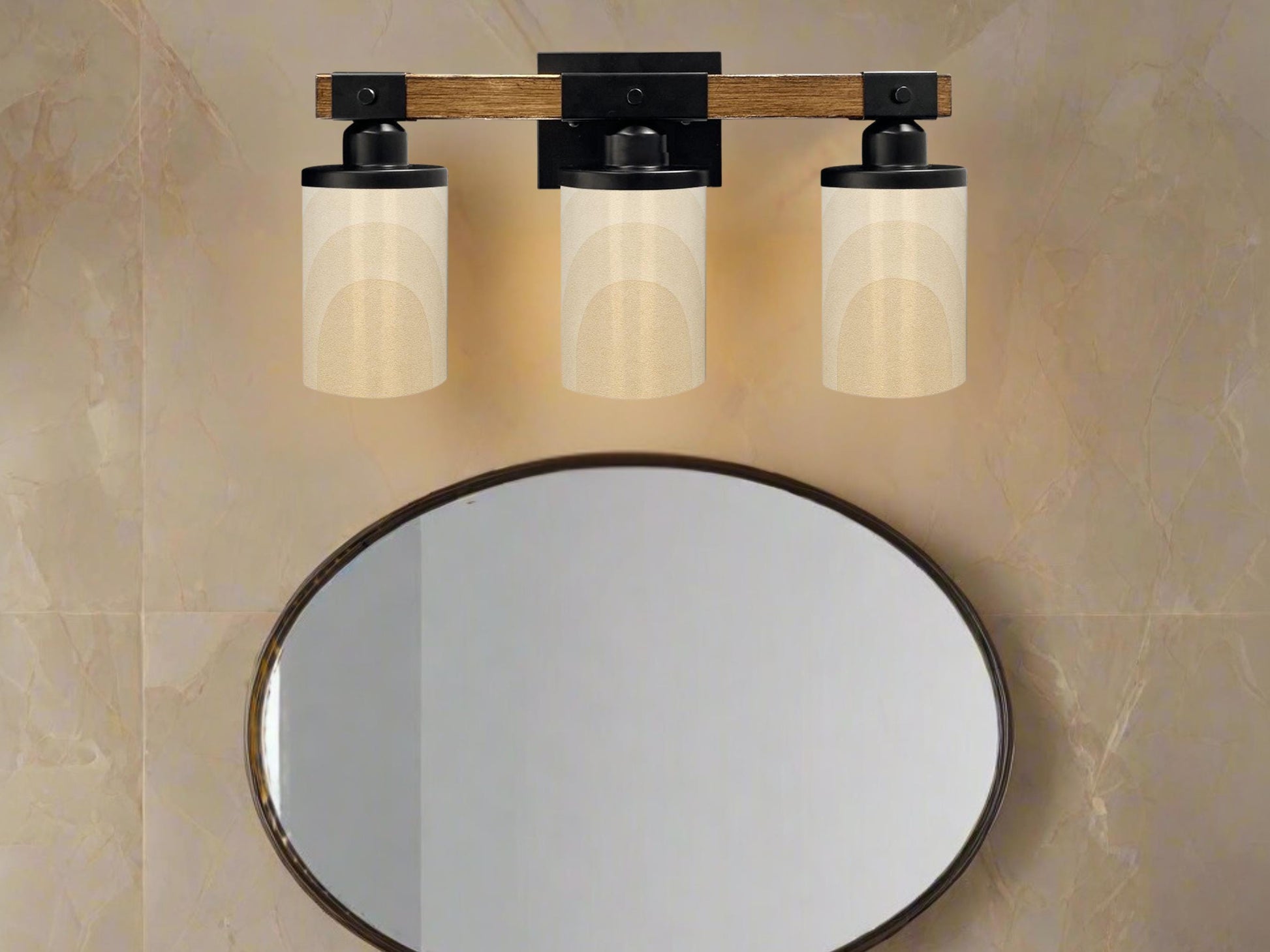 Luxury Bathroom Lighting Minimalist Vanity Light Fixture 3-Light Decorative Metal and Glass Restroom Light Sandy Arch Light Over Sink Decor