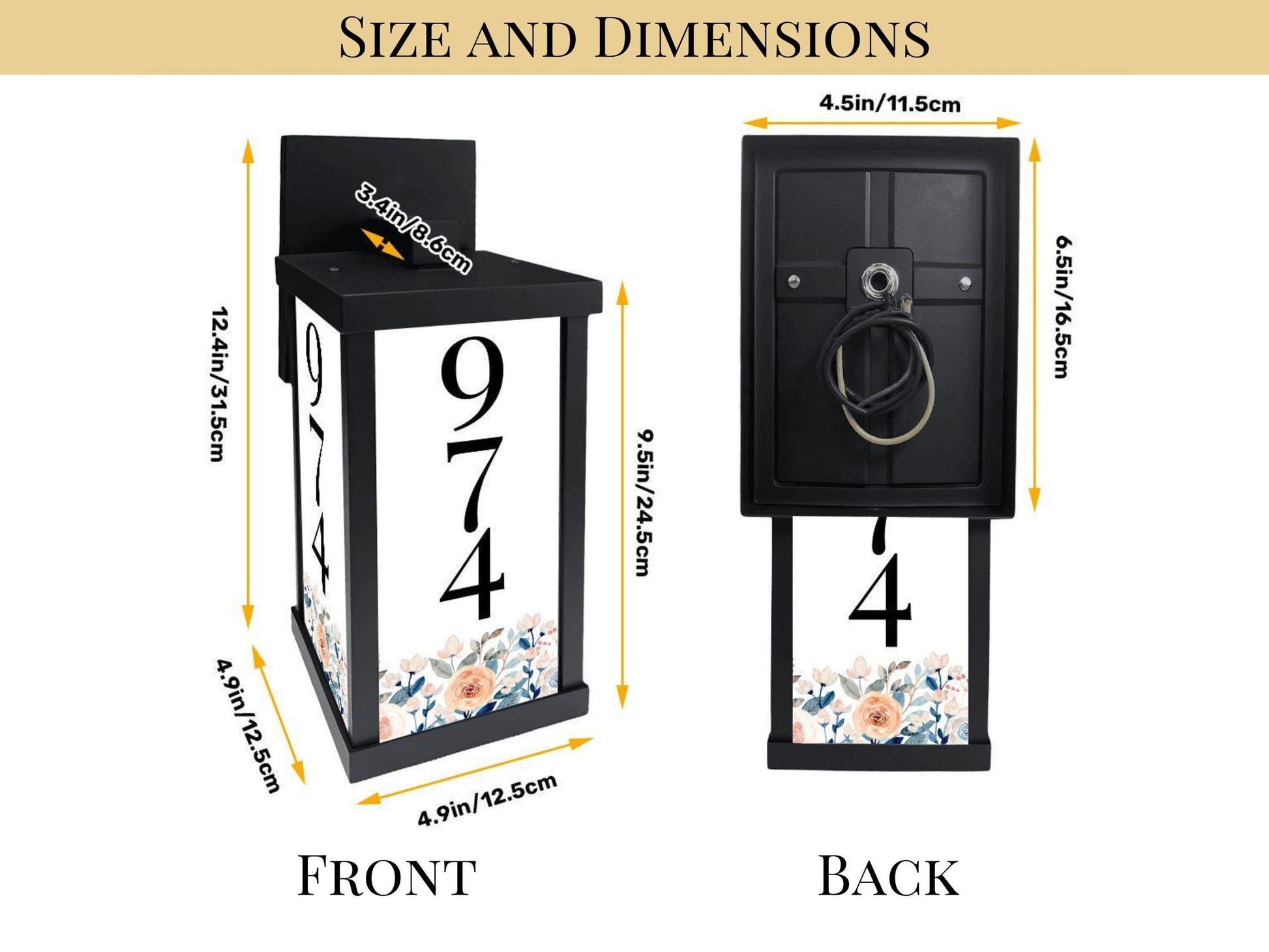 Porch Lighting Fixture Custom Address Number Outdoor Wall Light Personalized With House Number Floral Wall Sconce Lamp for Garage Sconce