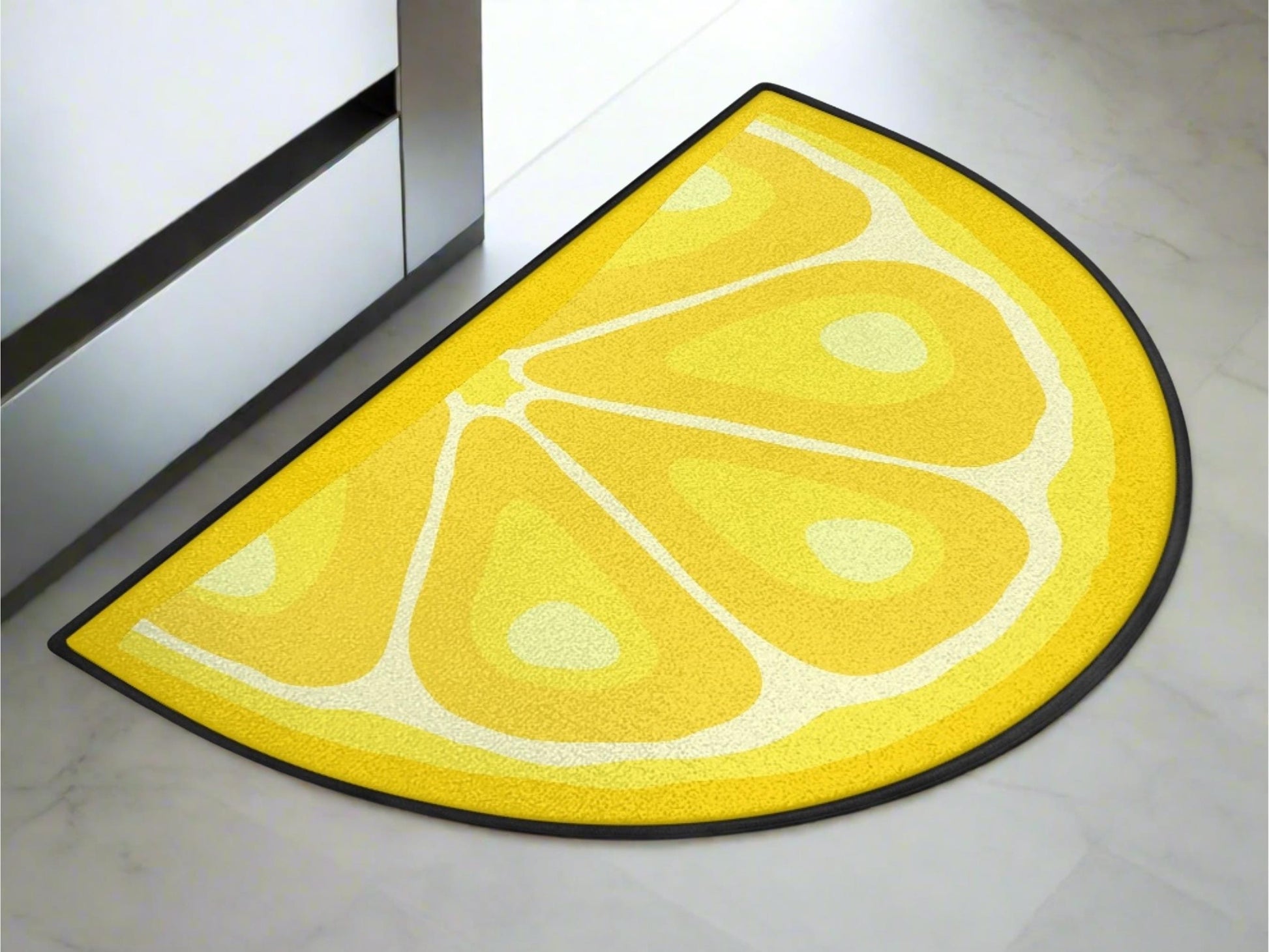 Welcome Mat Entryway Rug Semi-Circle Lem Slice Rug Indoor Modern Design Carpet Accent Welcome Mat Mid Mod Rug Soft Short Pile Midmod Rug