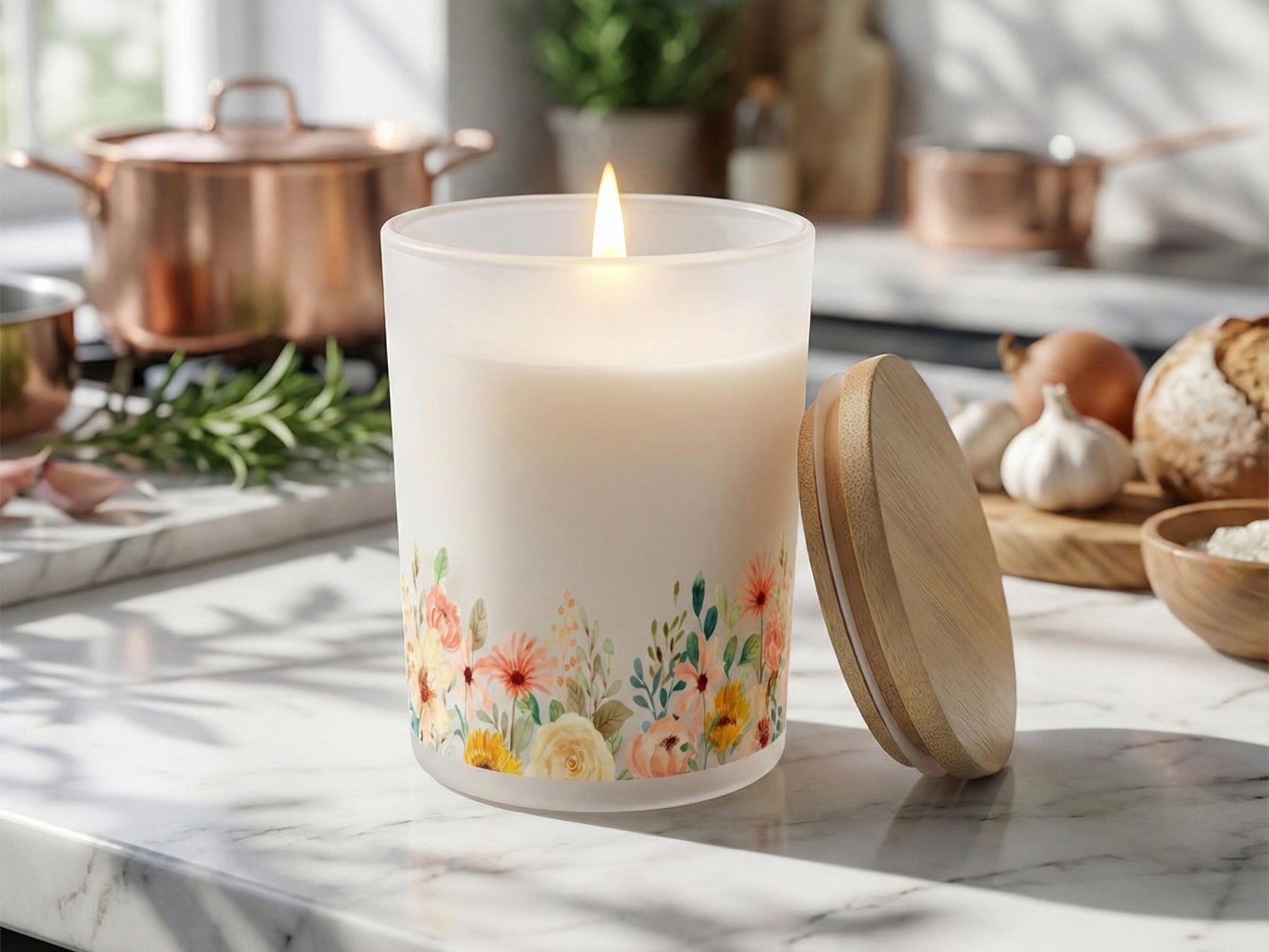 Candle Warmer Lamp For Nightstand Floral Candle Scented Soy Wax Warmer Candle Lamp Housewarming Gift For Her Rose Scent Candle Gift Idea Mom