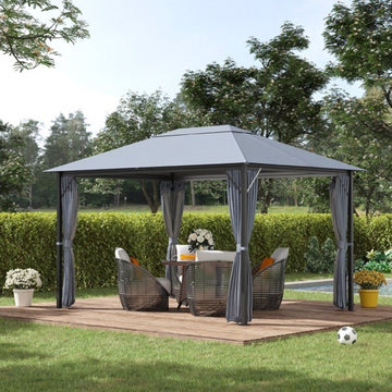 10ft x 13ft Patio Gazebo-Gray