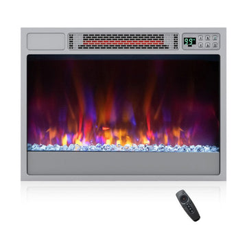 23 Inch 1500W Recessed Electric Fireplace Insert with Remote Control