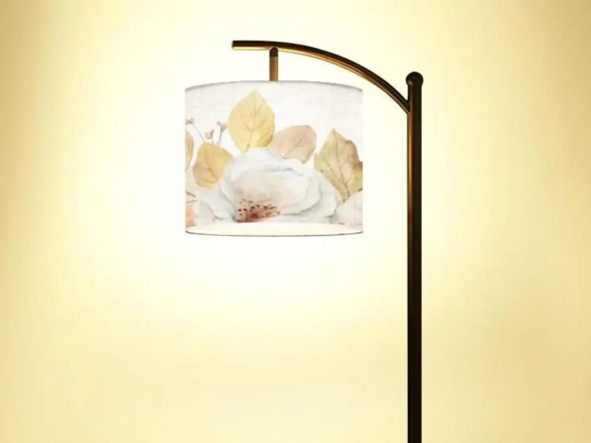 Arc Floor Lamp Modern Housewarming Present Idea Watercolor Floral Living Room Lamp Gift Flowers Design Bedroom Lighting Floor Lamp Gift