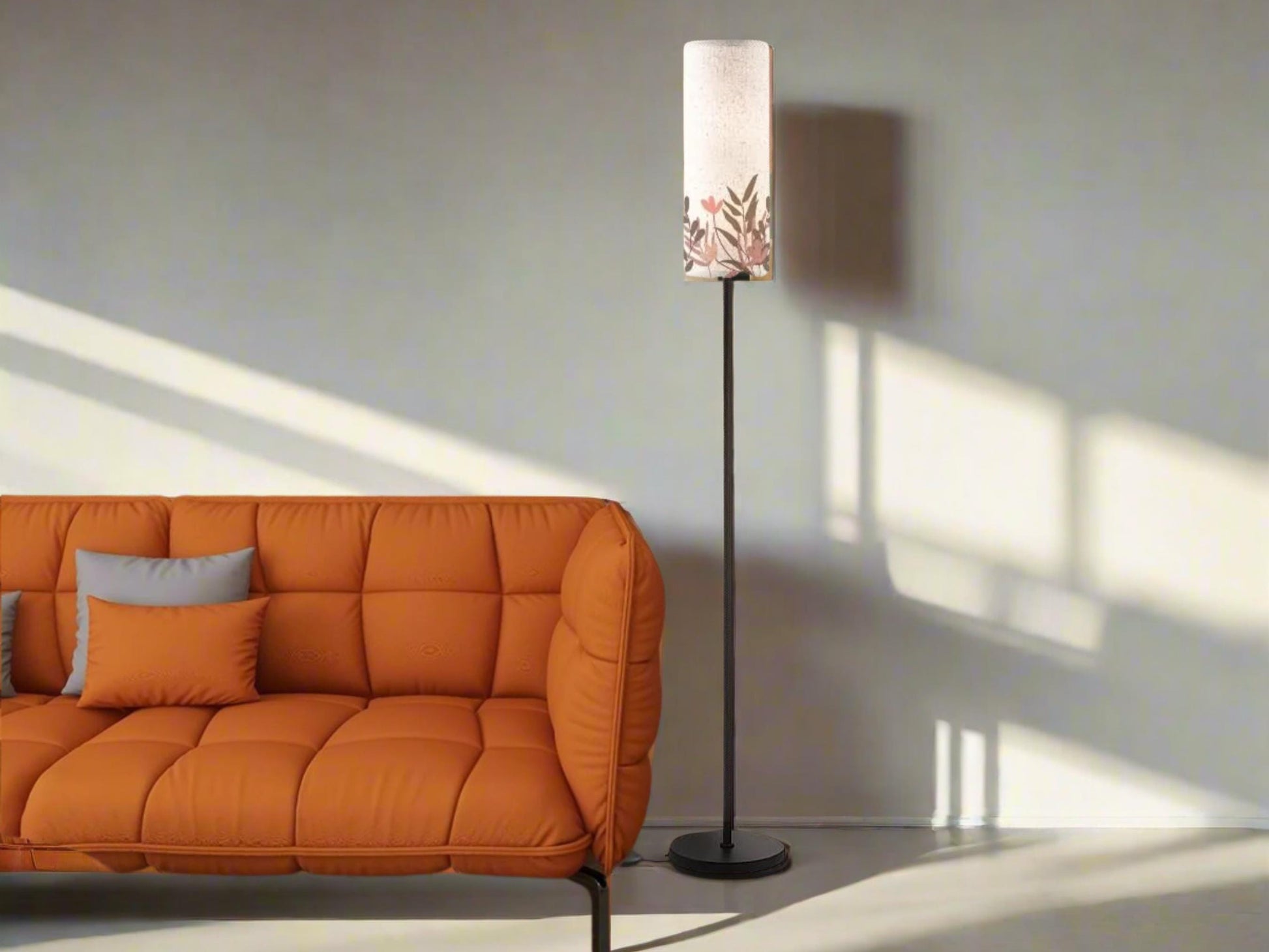 Mid Century Floor Lamp Wildflowers MCM Floor Lighting Tall Lamp Leaves Minimalist Accent Lighting Vintage Decor Floor Lamp Housewarming Gift
