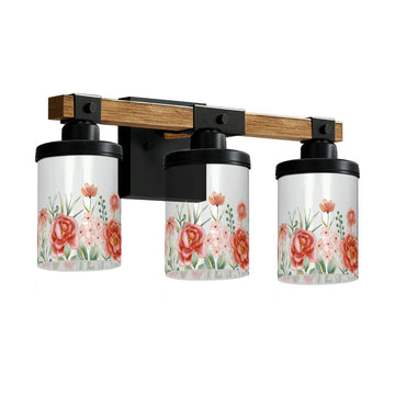 Coral Rose Garden Three-Light Vanity Fixture