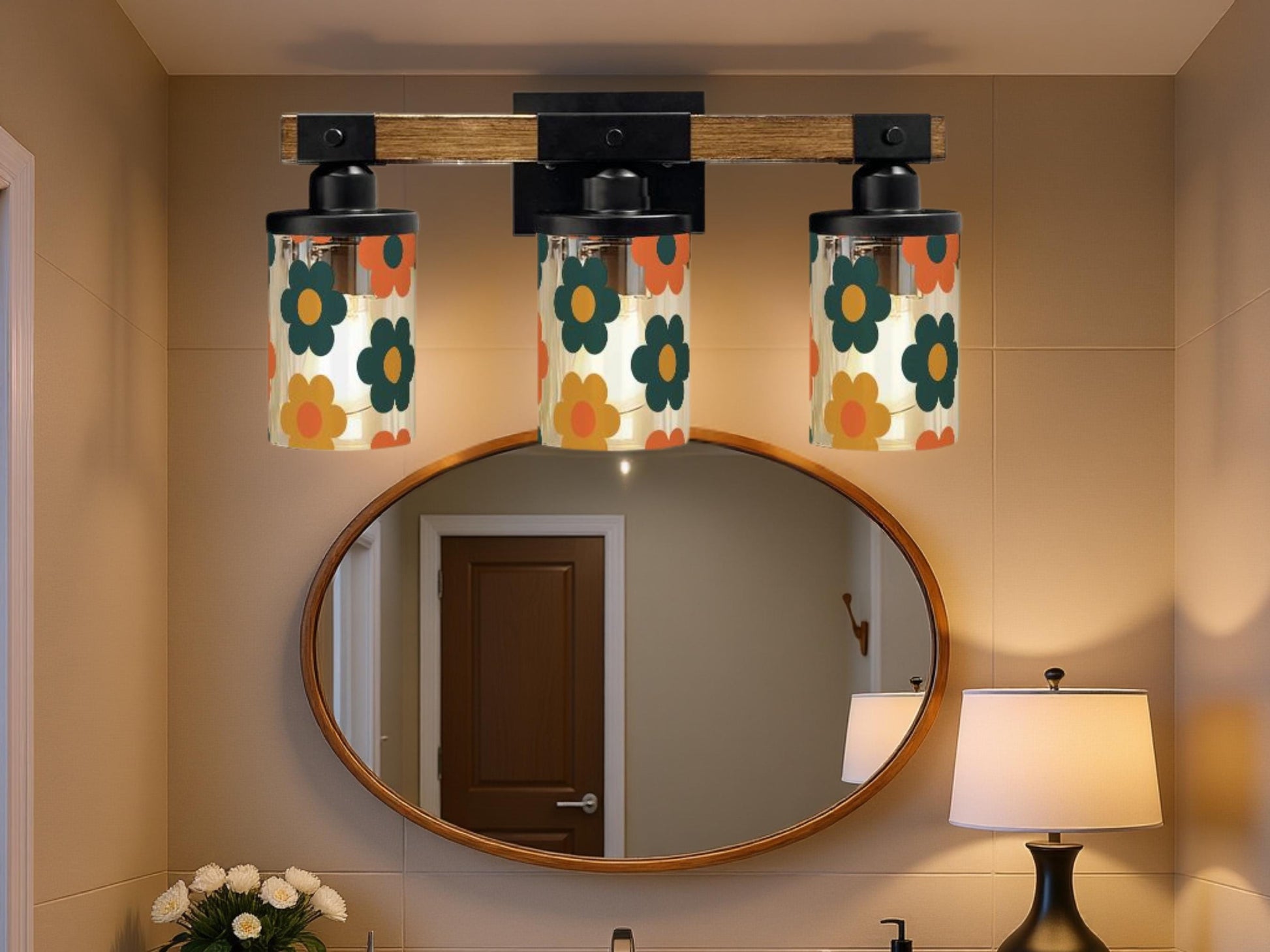 Luxury Vanity Lighting Mid Mod Bathroom Lighting Midcentury Modern 3-Light Decorative Metal and Glass Restroom Light MCM Over Sink Decor