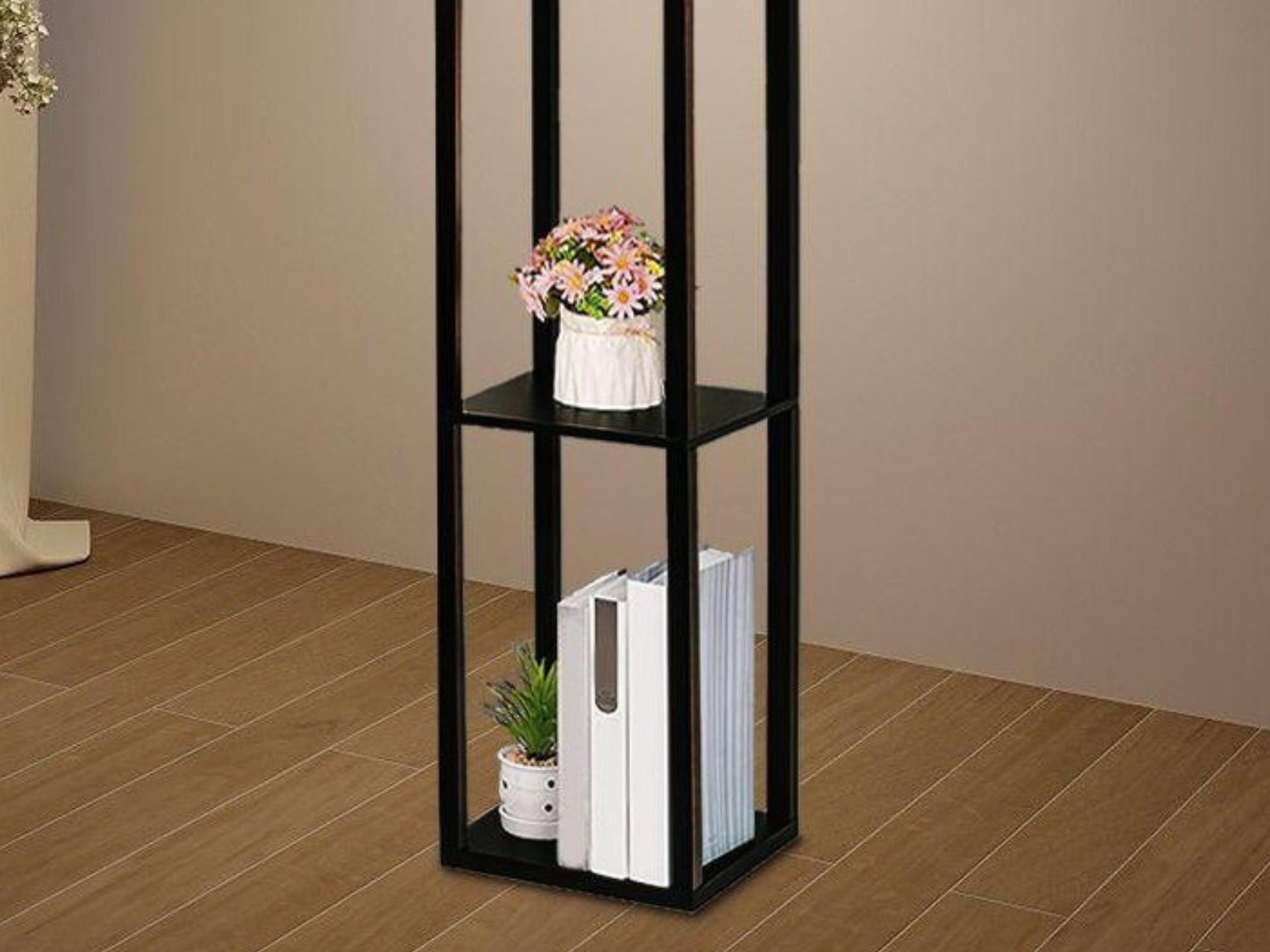 Floor Lamp Wooden Shelves Floral USB Floor Lamp Living Room Lighting Made in USA Floor Lamp With 3 Shelves Bedroom Lighting for Living Room
