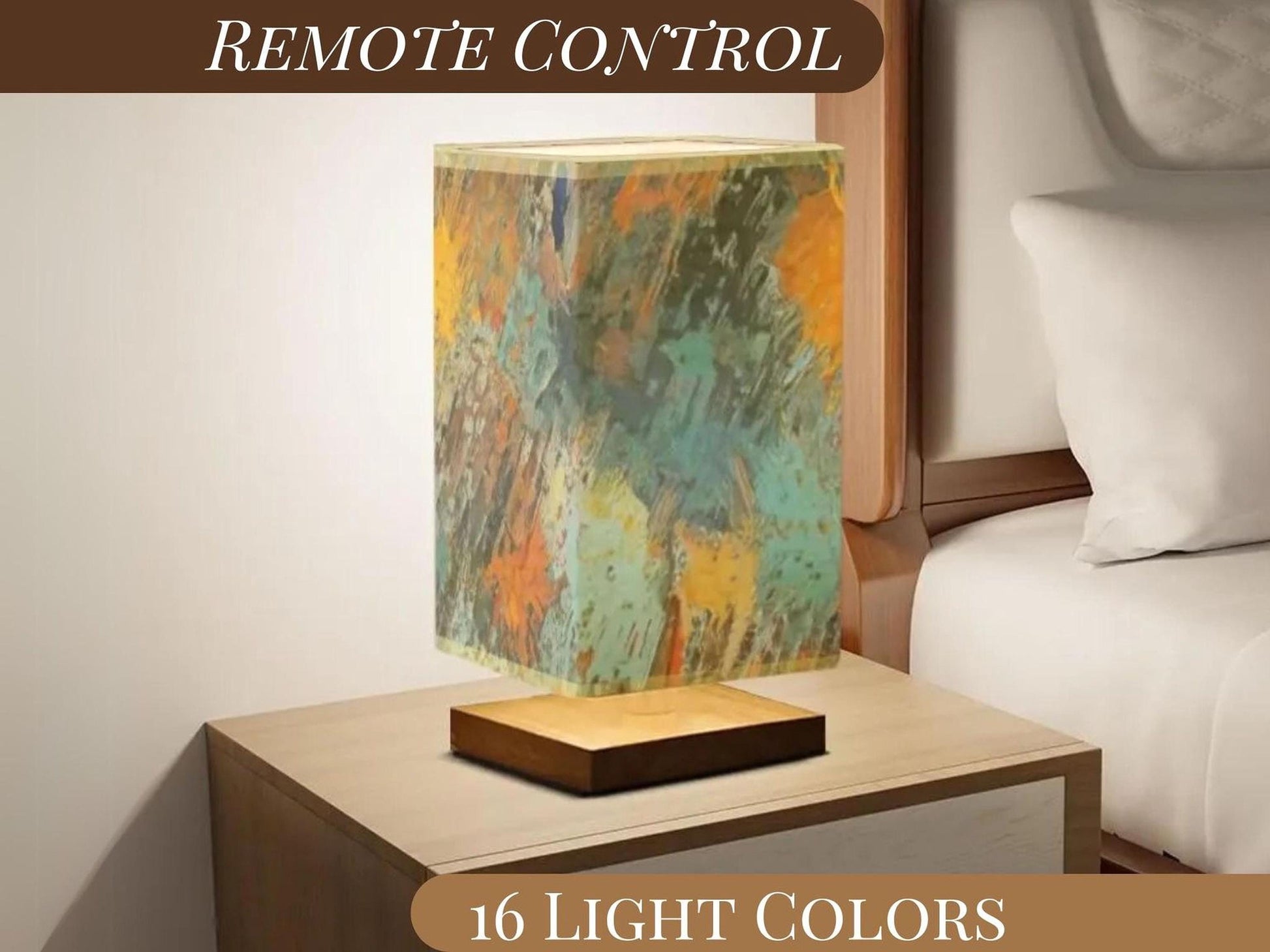 Table Lamp With Remote Control For Bedroom Watercolor Paint Splatter Lamp Small Desk Lamp For Office Wood Desk Lamp Lighting for Living Room