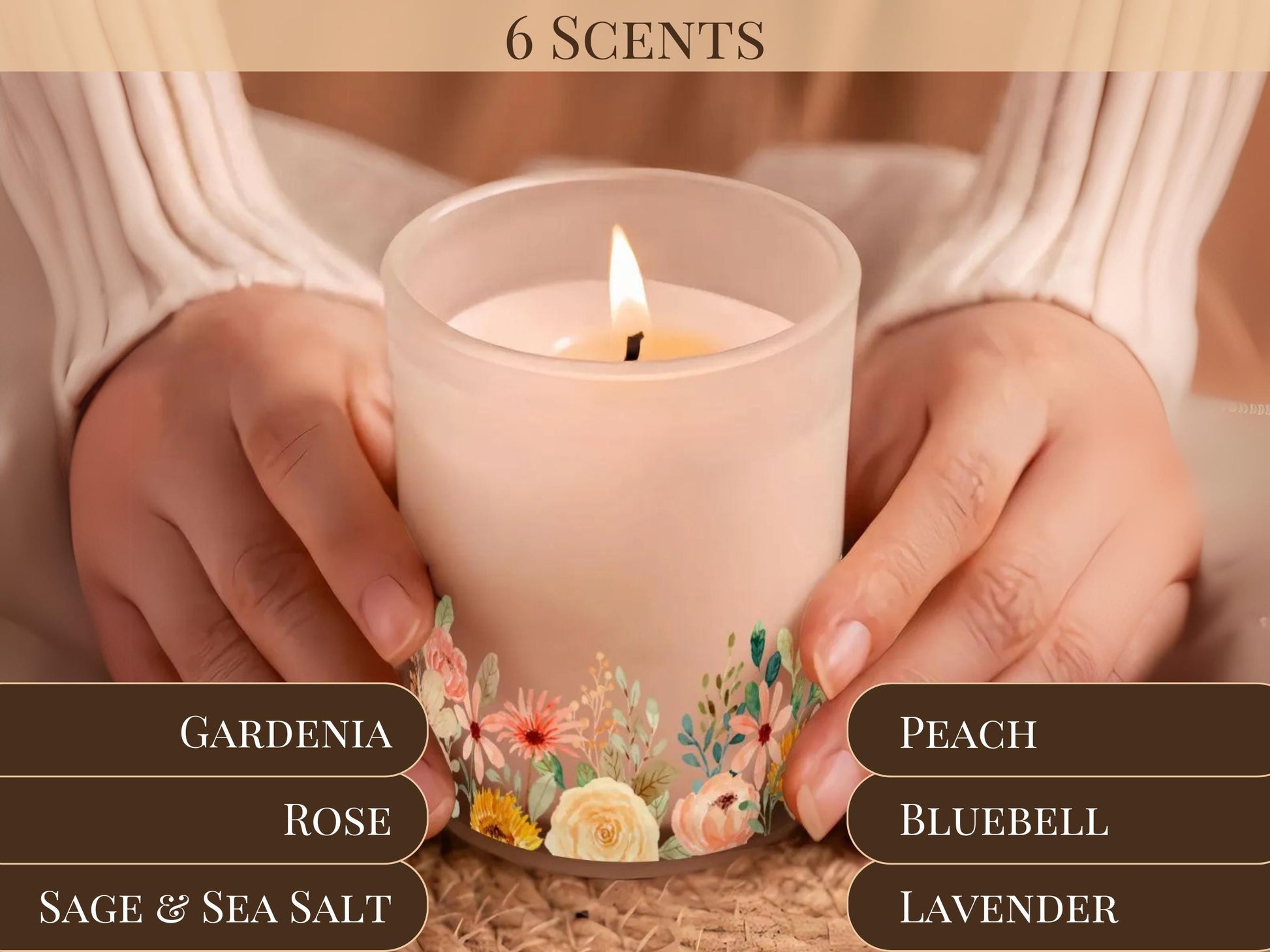 Candle Warmer Lamp For Nightstand Floral Candle Scented Soy Wax Warmer Candle Lamp Housewarming Gift For Her Rose Scent Candle Gift Idea Mom