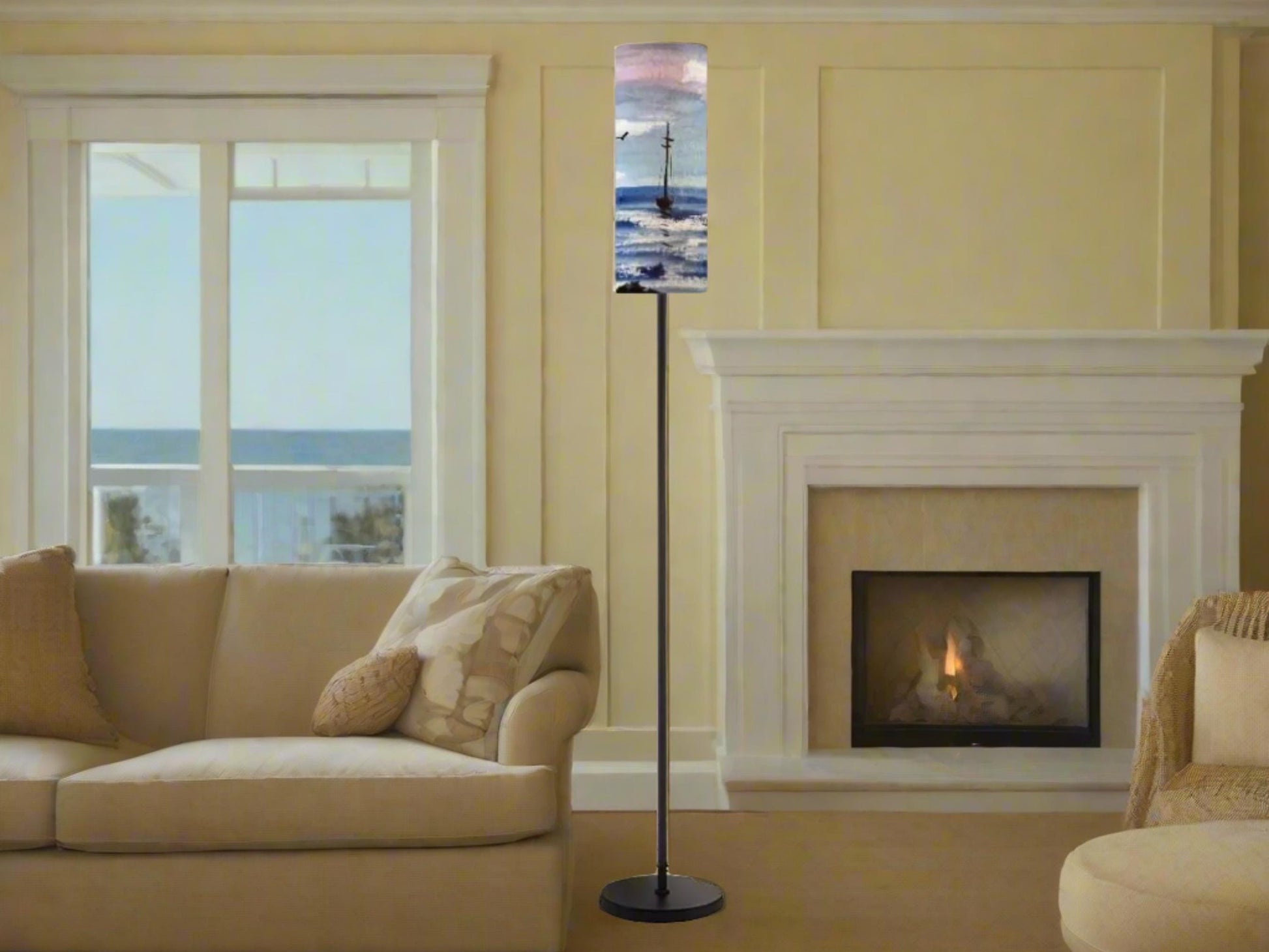 Floor Lamp Mid Century Modern Coastal Floor Lamp Retro MCM Floor Lighting Tall Lamp Sailing Ocean Lover Accent Lighting Vintage Mod Decor