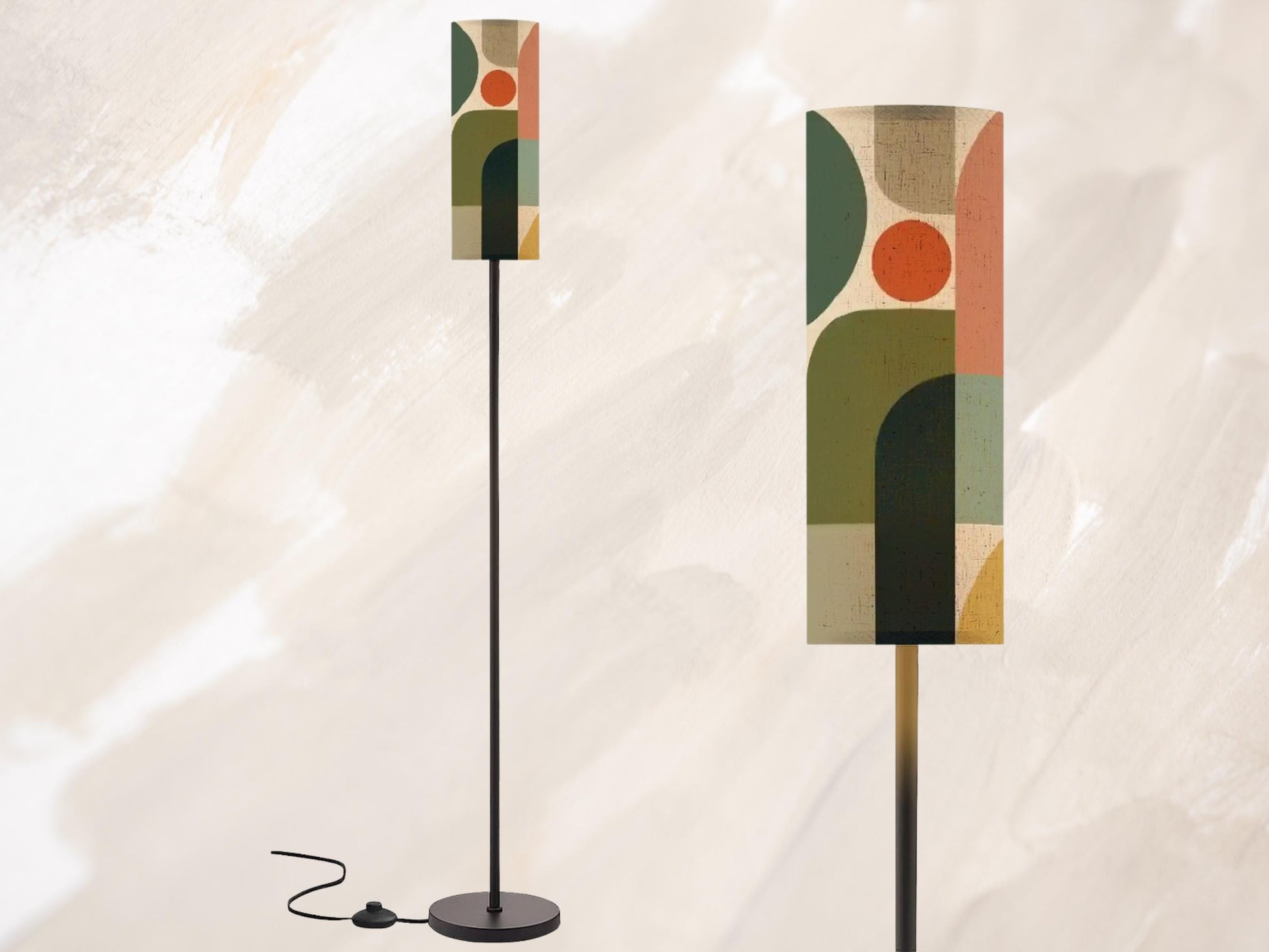 Mid Century Modern Abstract Floor Lamp Retro MCM Floor Lighting Tall Lamp Geometric Minimalist Accent Lighting Vintage Mod Decor Floor Lamp