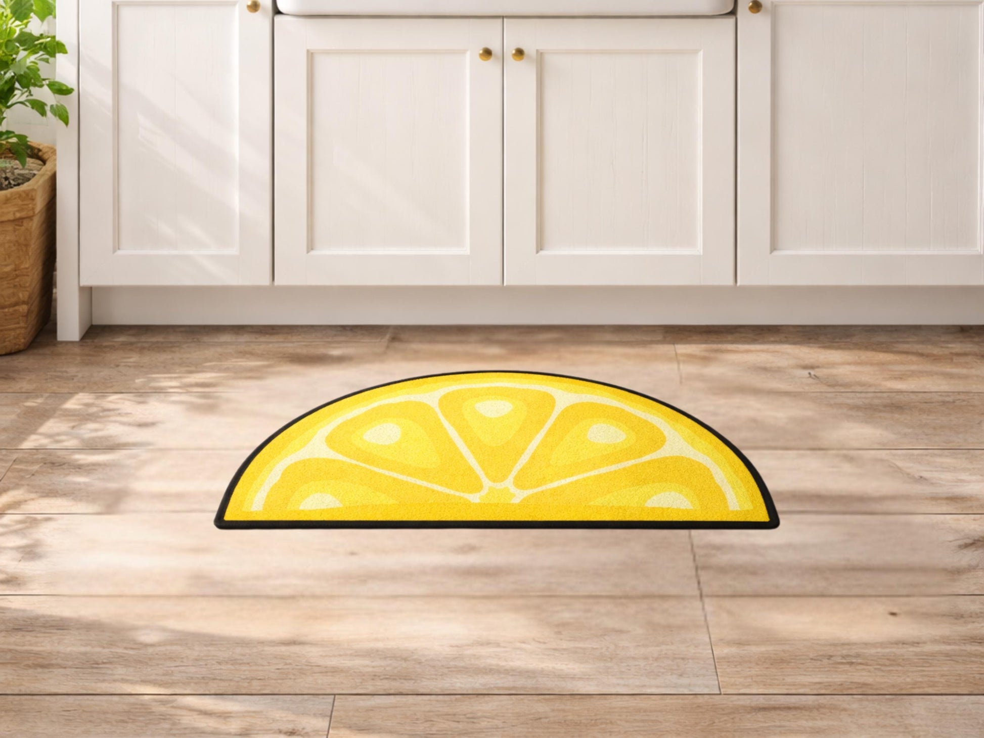 Welcome Mat Entryway Rug Semi-Circle Lem Slice Rug Indoor Modern Design Carpet Accent Welcome Mat Mid Mod Rug Soft Short Pile Midmod Rug