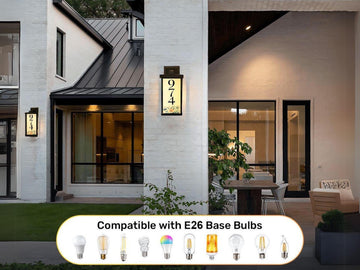 Porch Lighting Fixture Custom Address Number Outdoor Wall Light Personalized With House Number Floral Wall Sconce Lamp for Garage Sconce