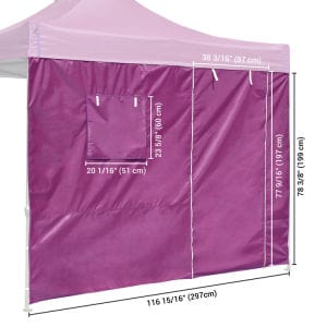 10x10ft EZ Canopy Gazebo Silver Coated Side Wall With Windows & Door/Vivid Viola