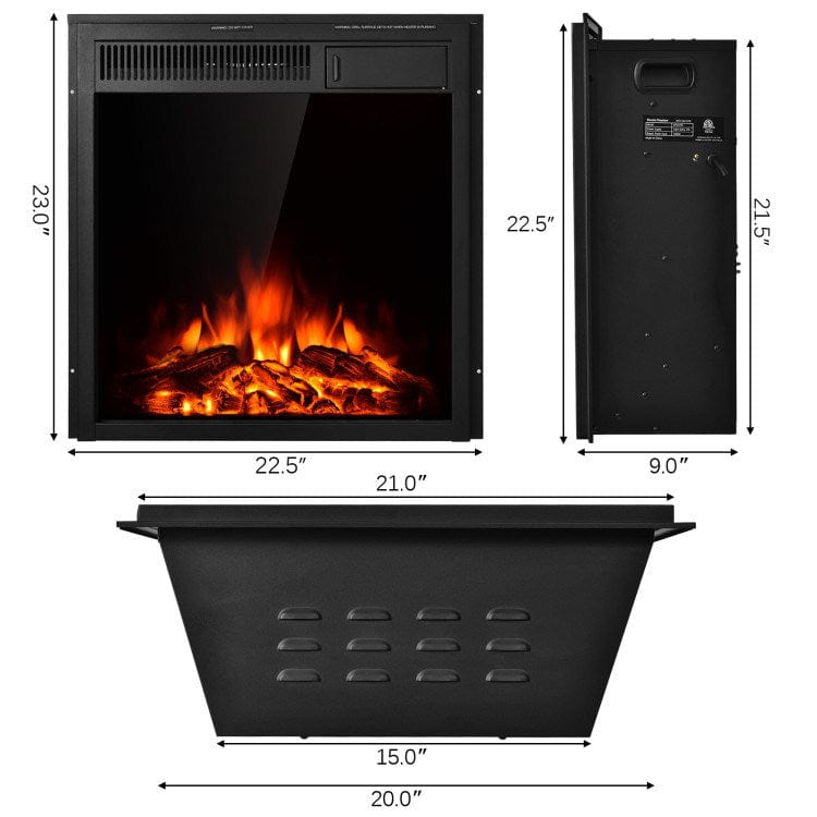 Olympia Bay, Inc as show 22.5 Inch Electric Fireplace Insert Freestanding and Recessed Heater