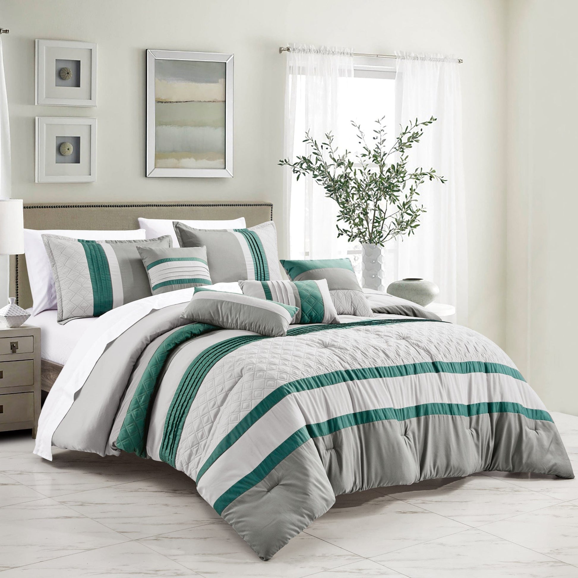 Olympia Bay, Inc Bedding KING HUDEL 7PC COMFORTER SET