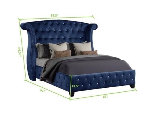 Olympia Bay, Inc Beds Blue Sophia Queen Bed Blue