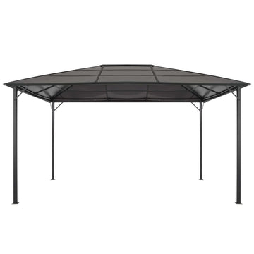 Gazebo with Roof Aluminum 13.1'x9.8'x8.5' Black