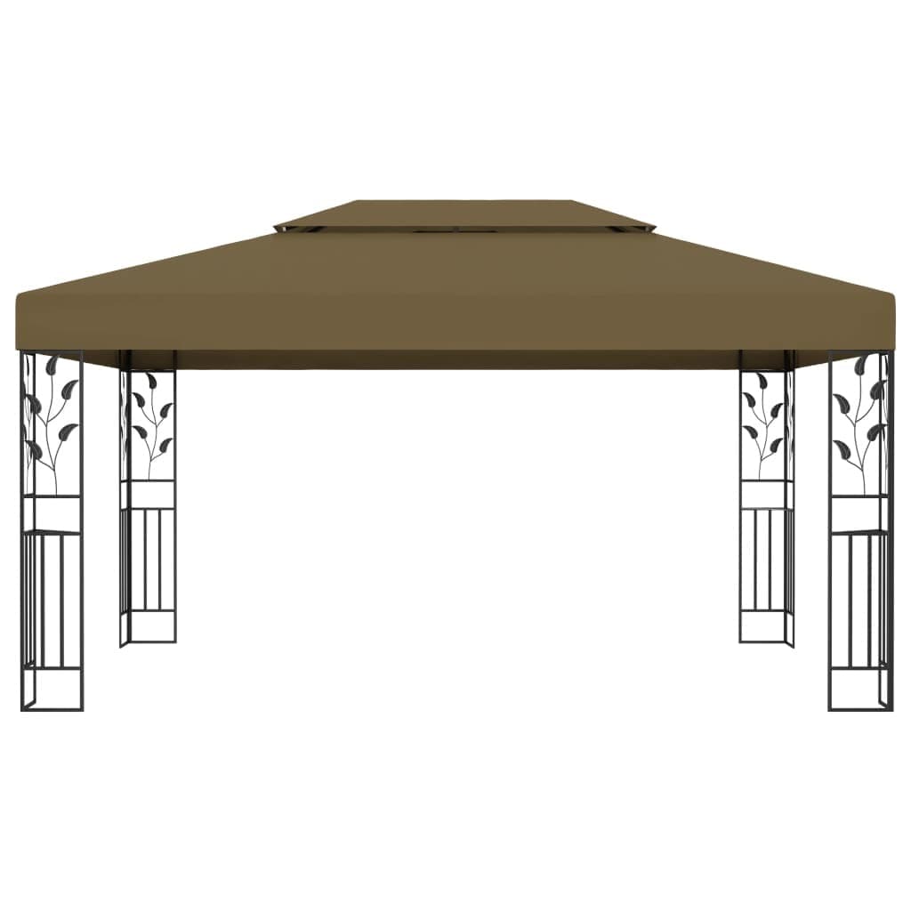 Olympia Bay, Inc Taupe Gazebo with Double Roof 9.8'x13.1' Taupe 0.6 oz/ft²