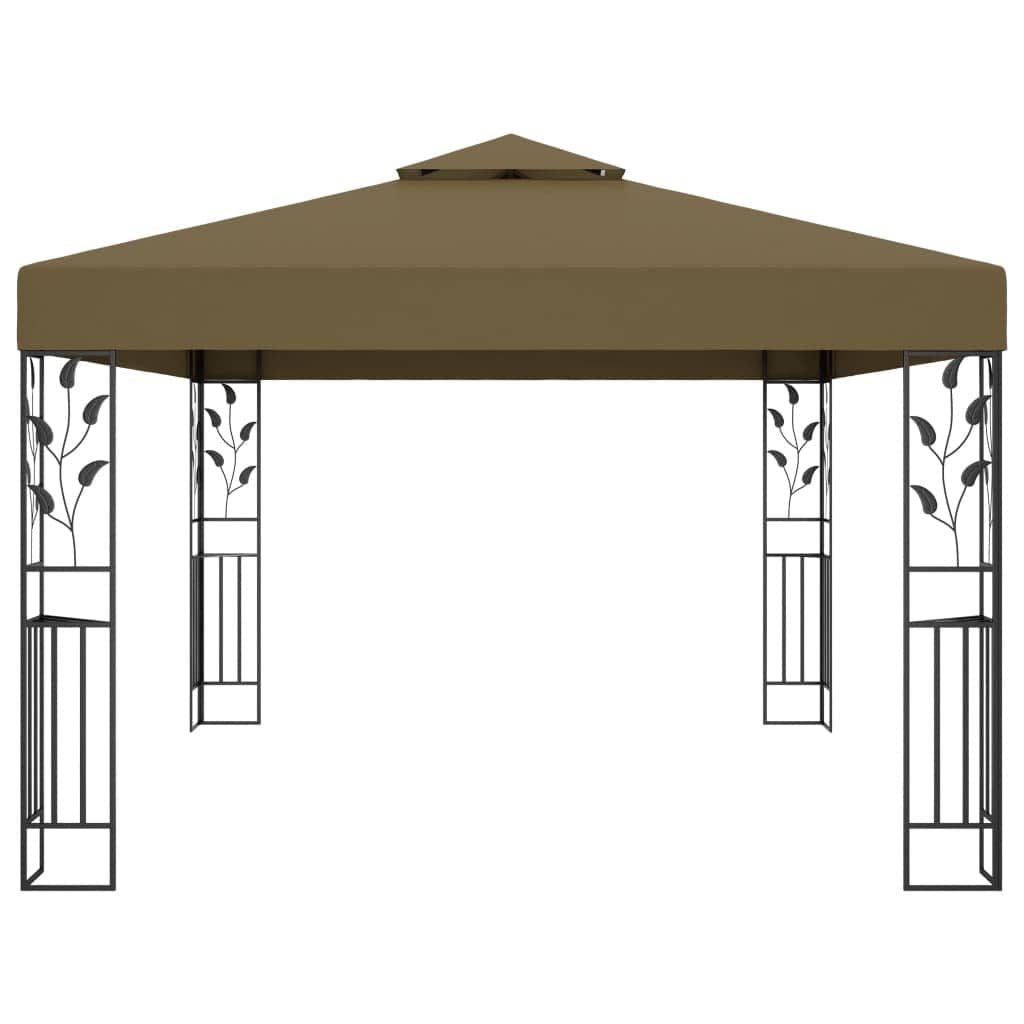 vidaXL Canopies & Gazebos Taupe vidaXL Gazebo with Double Roof 9.8'x13.1' Taupe 0.6 oz/ft²