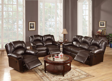 Motion Loveseat 1pc Couch Living Room Furniture Brown Bonded Leather