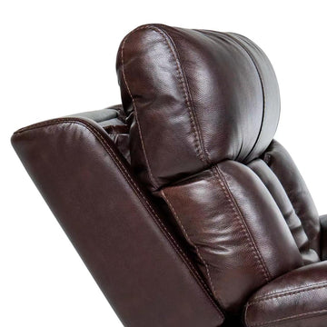 Wiley Leather Gel Chocolate Brown 38.5 Width Zero Gravity Power Recliner with Power Headrest (Sofa)