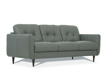 Radwan Sofa; Pesto Green Leather XH