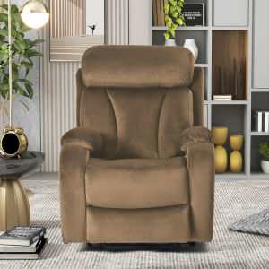 Lift Chair Recliner for Elderly Power Remote Control Recliner Sofa Relax Soft Chair Anti-skid Australia Cashmere Fabric Furniture Living Room Brown