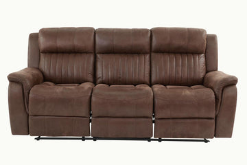 Contemporary Manual Motion Sofa 1pc Couch Living Room Furniture Dark Coffee Breathable Leatherette