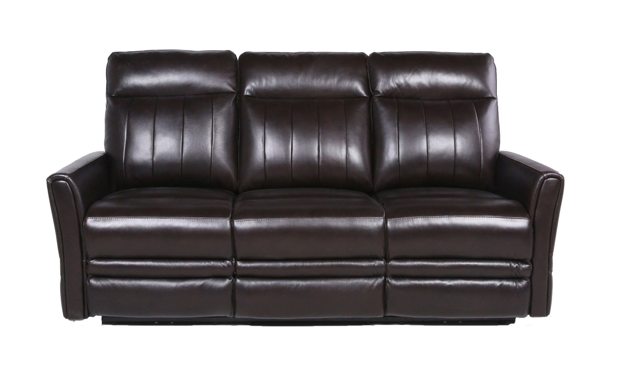 Luxury Power Reclining Sofa in Dark Brown Top-Grain Leather