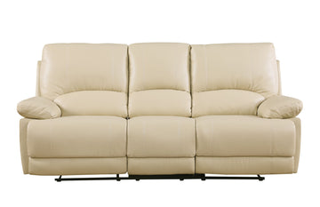 Global United Leather-Air Recliining Sofa - Three Section in Cream